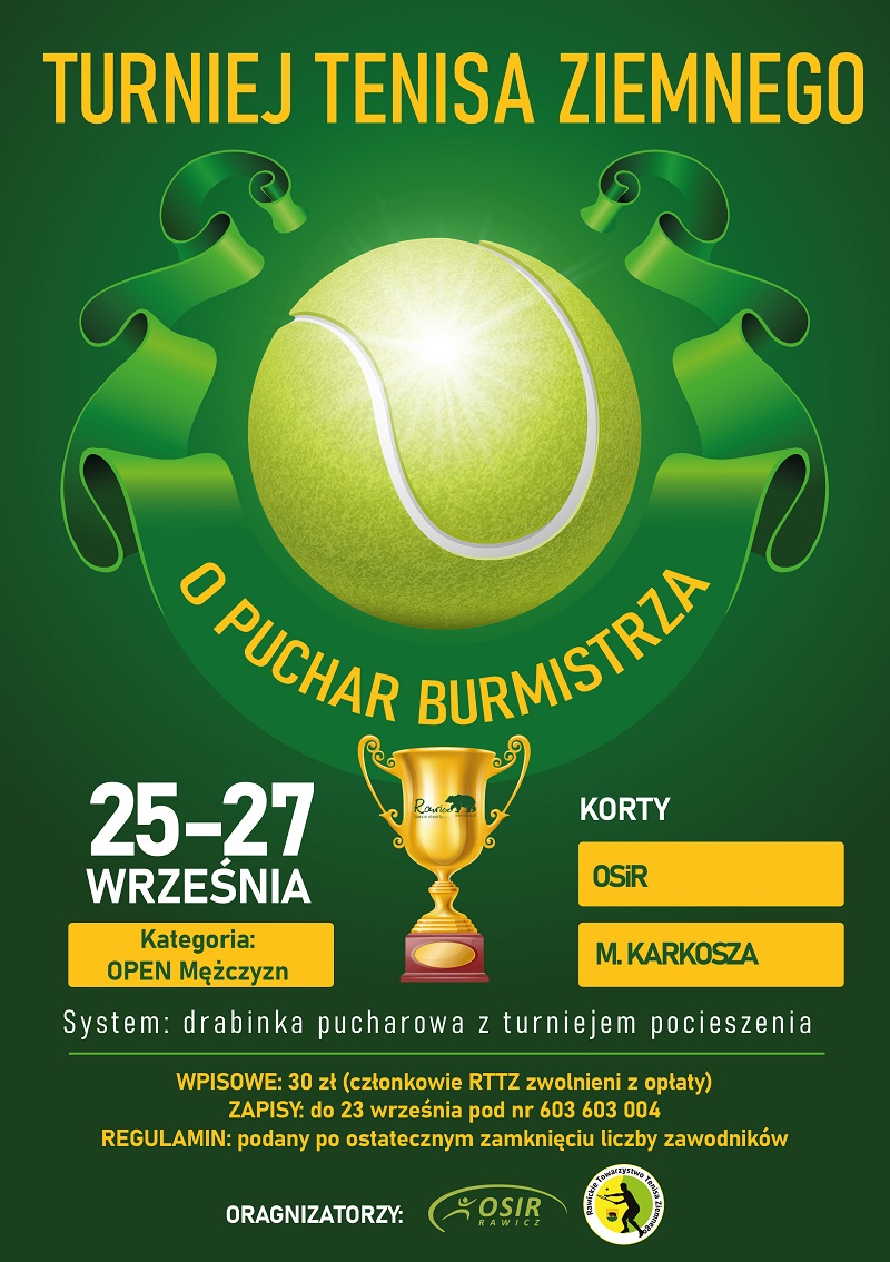 turniej tenisa ziemnego o puchar burmistrza 25-25 września 