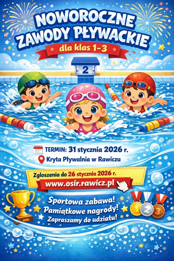 NOWOROCZNYCH ZAWODÓW PŁYWACKICH KLAS I-III Rawicz 2026